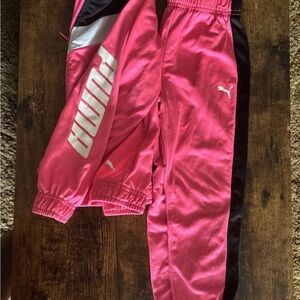 PUMA Kids pink and black track suit set